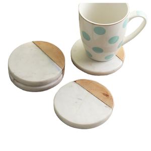 Posavasos de madera redondos, posavasos de sublimación hechos a mano con aislamiento térmico personalizado, posavasos de madera y resina - Product Image 1