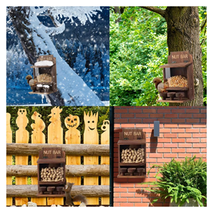 Wooden Squirrel Feeder For Outdoor Use, Nut Dispenser Squirrel Feeder, Window Squirrel Snack Feeder Wholesale From Vietnam - Product Image 3