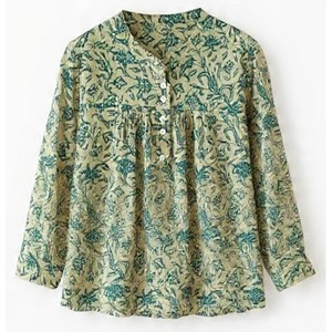 Blusa de Algodón Tejido con Diseño Floral de Última Tendencia para Mujer, Top de Verano de Manga Larga con Cuello en V, Túnica con Botones, Decoración Boho - Product Image 6
