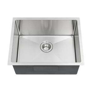 Fregadero de cocina de un solo tazón de acero inoxidable 304 hecho a mano, resistente a la oxidación, a prueba de arañazos, drenaje silencioso para cocinas caseras - Product Image 1