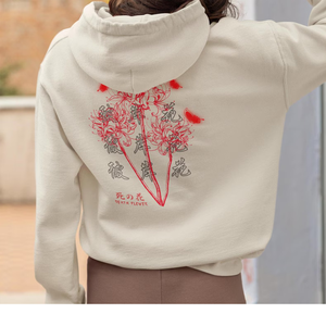 Sweat à capuche unisexe personnalisé en molleton sablé avec imprimé vague japonaise, vente en gros, fabricant OEM ODM - Product Image 3