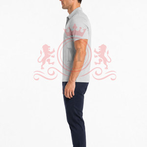 Polo homme gris à manches courtes, couleur unie, séchage rapide, tricoté, décontracté, en vente en ligne - Product Image 5