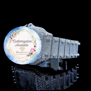 Reloj Inteligente Redondo de Acero Inoxidable con Gemas, Personalización Disponible, Joyería de Moda para Mujer - Product Image 4