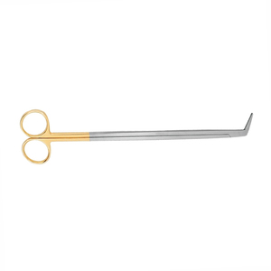 Ciseaux vasculaires en acier inoxydable finition sablée, lame angulaire demi-or, ensemble d'instruments chirurgicaux pour la coupe manuelle précise des vaisseaux - Product Image 3