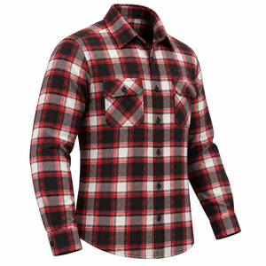 Chemise en flanelle à carreaux personnalisée pour homme, chemise à manches longues boutonnée, poche à double rabat, chemise à carreaux décontractée, chemise en flanelle personnalisée pour homme - Product Image 3