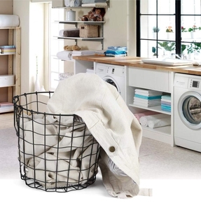 Panier à linge en fil de fer de style industriel pour chambre, salle de bain, buanderie, rangement domestique, vente en gros, articles ménagers, exportation - Product Image 5