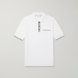Camiseta Casual Personalizable para Hombre, de Manga Corta, Tejida, Transpirable, de Poliéster/Algodón, con Ribete en Contraste, Bolsillo en el Pecho, Corte Ajustado - Product Image 2