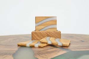 Luxury Epoxy Wood Coaster Collection Decorative Drink Holders For Coffee Mugs Tea Cups Whiskey Glass And <b>Table</b> <b>Protection</b> - Product Image 5