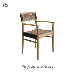 Nueva Silla de Comedor Minimalista Tapizada en Lino con Madera Natural y Combinación de Ratán para Uso en Exteriores de Hotel, Impermeable y Ecológica - Alan - Product Image 2