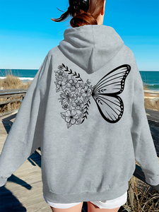 Sudaderas con Capucha para Mujer, Nueva Calidad, Diseño Creativo con Mariposas y Letras, Tendencia de Moda, Sudadera Casual HipHop - Product Image 6