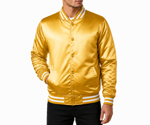 Premium varsity <b>jacket</b> made for all day comfort with ribbed detailing and modern athletic inspired styling for casual outfits - Product Image 1