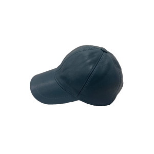 Wholesale Luxury <b>Plain</b> Leather <b>Baseball</b> <b>Cap</b> Custom Embossed Logo Cowhide Strapback - Product Image 5