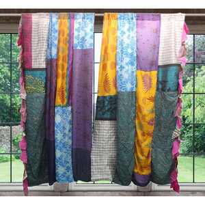 Wholesale High Quality Silk Saree Door <b>Curtain</b> with Soft Draping Fabric <b>for</b> Doorways Windows Home Decor and Festival Displays - Product Image 2