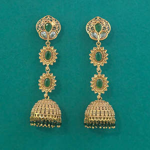 Grossistes de bijoux fantaisie artificiels en Inde, Jhumki antique avec placage or 233088 - Product Image 6