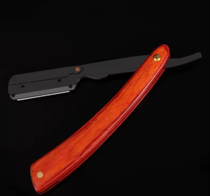 High Quality German Stainless Steel <b>Men's</b> Beard Shaving Razor Cut Throat Design with Wooden Handle shaving razor for sale - Product Image 4