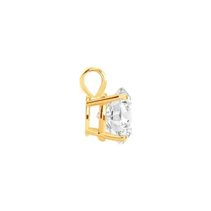 3 Ct Round Lab Created Grown Diamond <b>Solid</b> 14K Yellow <b>Gold</b> Solitaire <b>Pendant</b> - Product Image 4