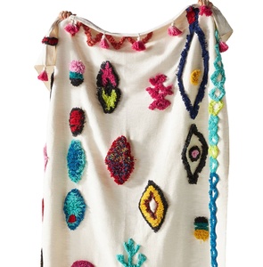 Manta Decorativa de Algodón Hecha a Mano con Textura Tufted – Manta Boho Texturizada para Sofá, Decoración del Hogar para Sala de Estar - Product Image 1