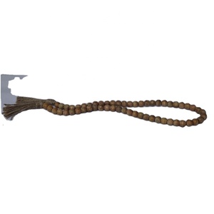 Guirlande de perles en bois avec gland ferme décorative guirlande de perles en bois décor perles de prière pour décor suspendu de pays rustique - Product Image 1
