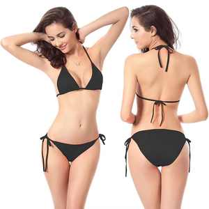 Bikinis sexy à coupe haute pour femmes, maillot de bain micro string uni, vêtements de bain d'été, ensemble de bikini personnalisable avec logo, tenue de plage - Product Image 4