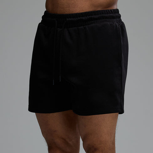 Shorts en coton uni pour homme, taille mi-haute, décontractés, respirants, avec cordon de serrage - Product Image 1