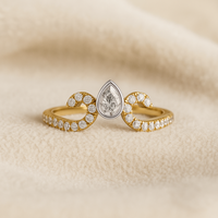 Bague de mariage en argent sterling en forme de V avec diamant taille poire certifié IGI, cadeau de bijoux pour femme, idéal pour les fêtes