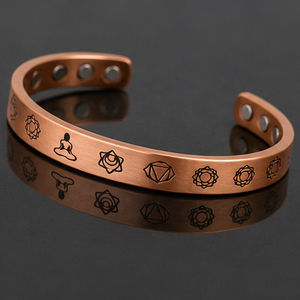 Luxury Chakra Energy <b>Engraved</b> Magnetic Pure Copper <b>Bangle</b> Wristlet Bracelet Exquisite Metal Jewelry Promotional Novelty Gift - Product Image 6