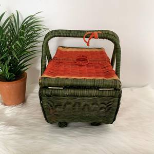Watermelon picnic baskets luxury rattan <b>storage</b> basket lidded <b>hamper</b> for outdoor activities - Product Image 6