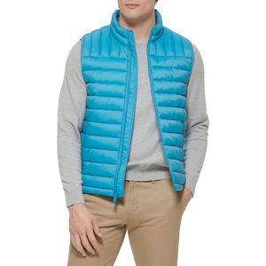 2026 Latest Wholesale High Quality Custom Made Mens Premium <b>Waterproof</b> Canvas Breathable <b>Padded</b> Puffer Vest Jacket PU Leather - Product Image 4