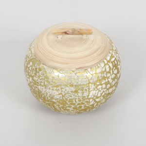 Vietnam Artisan Mother of Pearl <b>Bamboo</b> Jar Handmade Decorative Storage <b>Container</b> for Gifts and Collection - Product Image 3