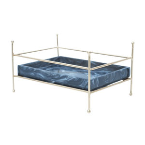 Modern Resin Serving Tray with Metal Frame Blue Marbled Design Home Decoration Artistic Craft By Fashion Craft India - Product Image 1
