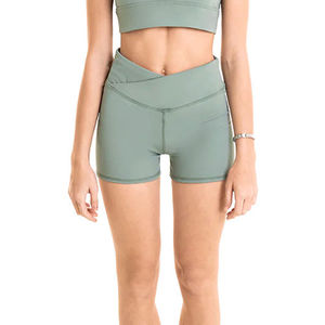 Servicio OEM/ODM, Shorts Deportivos Casuales para Mujer, de Poliéster/Algodón Lavado, Transpirables y Elásticos, al por Mayor - Product Image 1