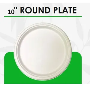 Assiettes en bagasse compostables, vaisselle jetable écologique pour la restauration, les hôtels, les fêtes et les événements, pour la vente à l'exportation - Product Image 5