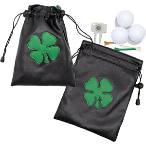 Bolsa organizadora de golf de cuero hecha a mano al por mayor con acabado premium y múltiples compartimentos para accesorios, a la venta a bajo precio. - Product Image 1