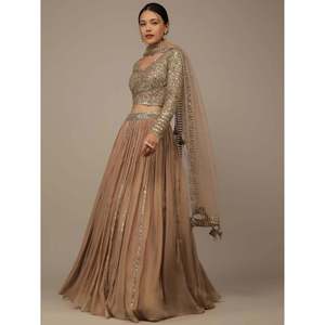 Gorgeous Beige <b>Sequins</b> Georgette <b>Party</b> Wear Lehenga Choli for Women - Product Image 5