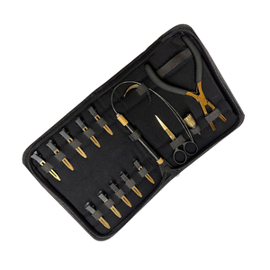 Wholesale Hair Extension <b>Plier</b> Kit Gold Coated German Steel Tape In Hair Extension <b>Plier</b> Removal <b>Pliers</b> <b>Set</b> With Zipper Pouch - Product Image 4