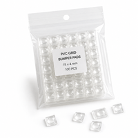 Butoirs de porte en PVC transparent à grille plate, autocollants de protection de surface 15x4mm