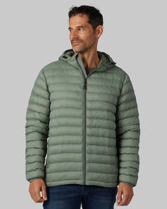 Chaqueta Acolchada con Capucha para Hombre, Color Sólido, Rellena de Plumón, Cierre de Cremallera, Resistente al Viento, Estilo Casual para Invierno, Corte Regular - Product Image 2