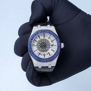 Splendid Gift Jewelry Luxury Diamond <b>Watch</b> <b>Case</b> Silver Analog Sapphire Crystal ETA Quartz Movement Leather Band 28mm 10m Water - Product Image 1