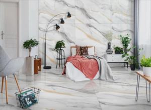 แผ่นพอร์ซเลนเคลือบเงาแพลตตินั่ม ขนาด 800x1600 1200x1800 750x1500 มม. ออกแบบมาเพื่อที่อยู่อาศัยและพื้นที่เชิงพาณิชย์ที่หรูหราและทันสมัย - Product Image 4