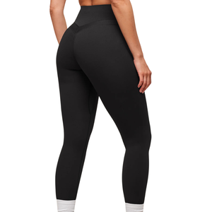 Leggings de course taille haute pour femmes avec poches latérales, noirs, extensibles, pour la gym, le yoga, l'entraînement, le fitness, les vêtements de sport, confortables - Product Image 2