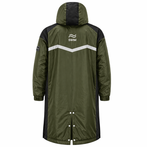 Custom Sports Swim <b>Parka</b> Windproof <b>Waterproof</b> Long Hooded <b>Jacket</b> with Warm Fleece Lining for Coaches Swimmers and Athletes - Product Image 4