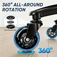 Roulettes pivotantes pour chaise de bureau 75 mm (3 pouces) 11*22 mm, silencieuses, réglables, ergonomiques, pour salle à manger, hôpital, capacité de charge 50 kg