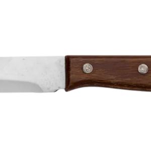 Couteaux à découper classiques en bois brun avec lame fine argentée et deux rivets métalliques pour les tâches quotidiennes de découpe en cuisine - Product Image 5