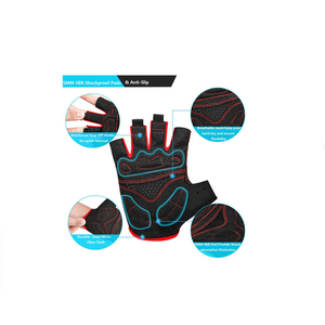 Gants de VTT à doigts complets antichoc, accessoires de cyclisme VTT, gants de vélo de route à demi-doigts, rembourrés en gel, légers, pour la course - Product Image 5