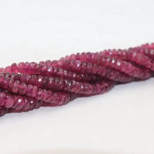 ลูกปัดทัวร์มาลีนสีชมพูธรรมชาติทรงรอนเดลเหลี่ยมเพชรพลอย ขนาด 4-5 มม. ความยาว 16 นิ้ว สำหรับทำเครื่องประดับ ขายส่ง - Product Image 1