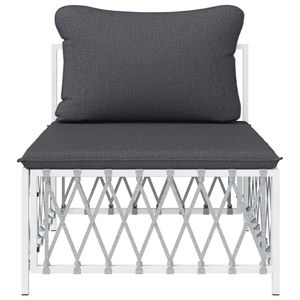 Canapé de jardin blanc et gris foncé - Product Image 3