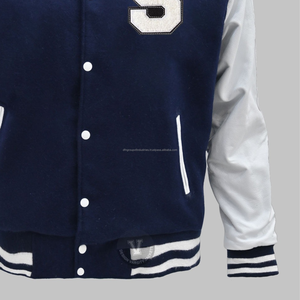 Chaqueta universitaria de moda de la mejor calidad Último diseño Botones Logo Cuero de invierno con chaqueta Piel decorada - Product Image 4