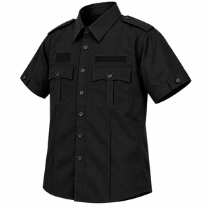 Custom Logo <b>Men</b> Security Guard Shirt Heavy Duty Short Sleeve Work Shirt Button Down Collar Solid Color Custom Security Uniform - Product Image 5