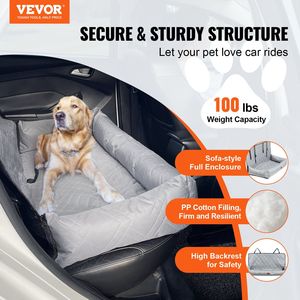 Siège auto imperméable pour chien avec rembourrage en coton PP, laisse de sécurité à clipser, lit de voiture pour animaux de compagnie - Product Image 2