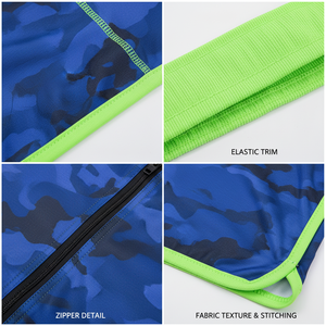 Five B Boys Singlet de lutte bleu camouflage sans manches, ajusté, anti-humidité, taille élastique, maillot de sport toutes saisons - Product Image 5